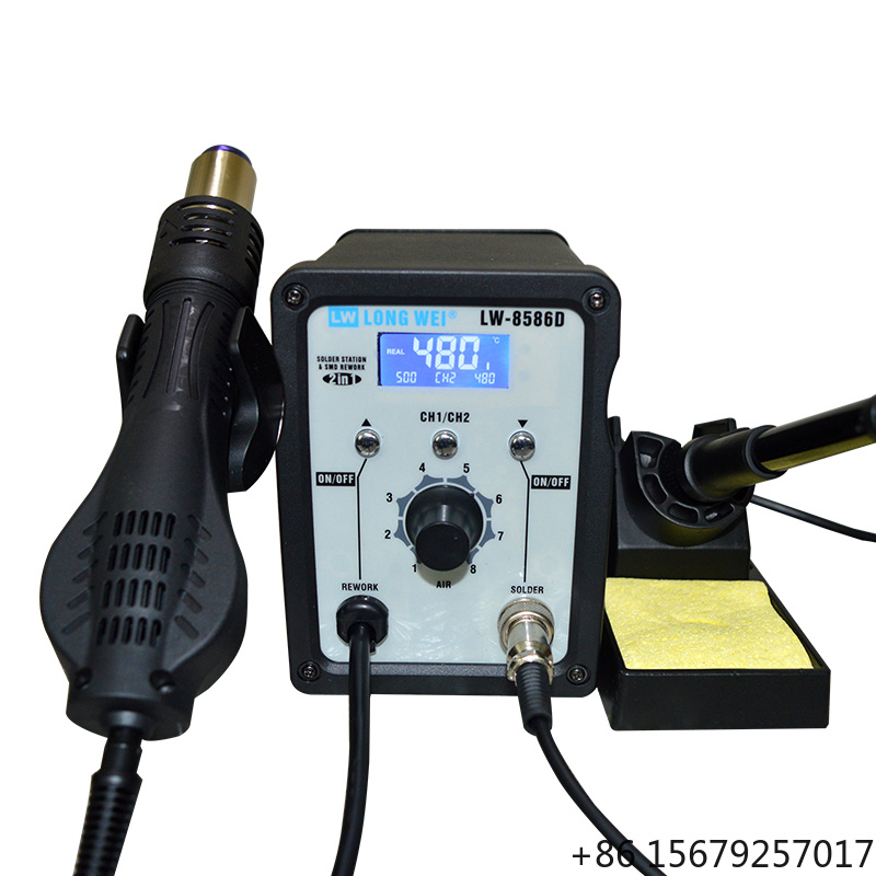 LW-8586D 2 em 1 Pistola de Ar  - 2 In 1 Soldering Rework Station 750W avaliação e preço